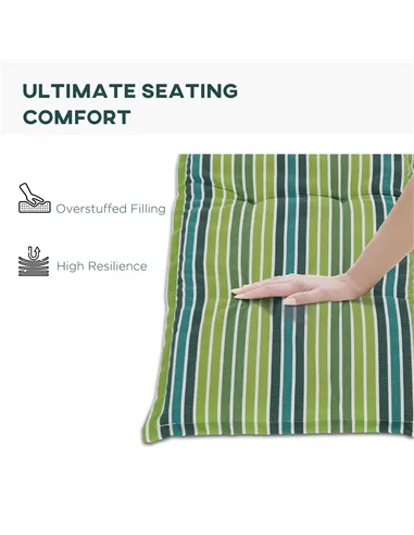 Outsunny Polyester Set Of 2 Swing Chair Cushion Green Stripes