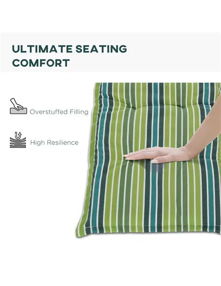 Outsunny Polyester Set Of 2 Swing Chair Cushion Green Stripes