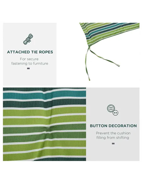 Outsunny Polyester Set Of 2 Swing Chair Cushion Green Stripes