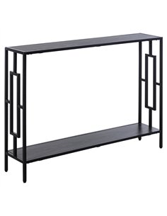 HOMCOM Industrial Console Table with Storage Shelf, Narrow Hallway Dressing Desk with Metal Frame for Living Room, Bedroom, Grey