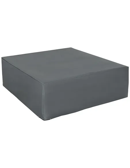 Outsunny 205x192cm Outdoor Garden Rattan Furniture Protective Cover Water UV Resistant Grey