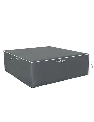 Outsunny 205x192cm Outdoor Garden Rattan Furniture Protective Cover Water UV Resistant Grey