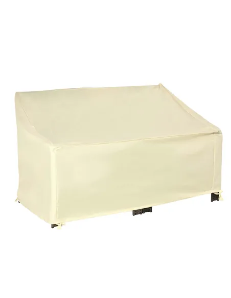 Outsunny 600D Oxford Cloth Furniture Cover, 2 Seater Sofa Protector for Garden Patio, Outdoor, Waterproof, Beige, 140L x 84W x 5