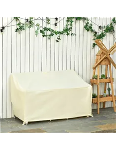 Outsunny 600D Oxford Cloth Furniture Cover, 2 Seater Sofa Protector for Garden Patio, Outdoor, Waterproof, Beige, 140L x 84W x 5 2