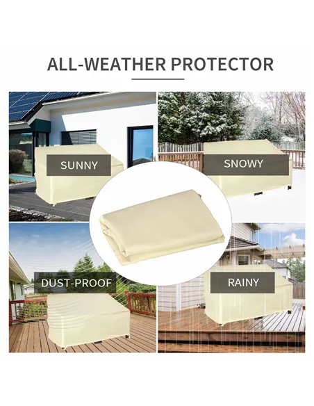 Outsunny 600D Oxford Cloth Furniture Cover, 2 Seater Sofa Protector for Garden Patio, Outdoor, Waterproof, Beige, 140L x 84W x 5