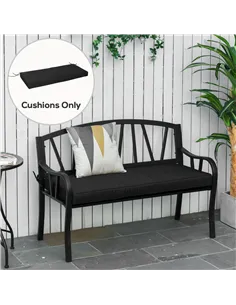Outsunny Garden Bench Cushion 2 Seater Loveseat Seat Pad for Patio Swing Furniture for Indoor & Outdoor Use, 120 x 50 x 8 cm, Bl 2