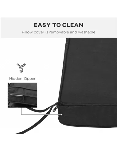 Outsunny Garden Bench Cushion 2 Seater Loveseat Seat Pad for Patio Swing Furniture for Indoor & Outdoor Use, 120 x 50 x 8 cm, Bl