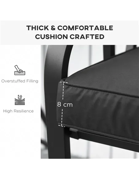Outsunny Garden Bench Cushion 2 Seater Loveseat Seat Pad for Patio Swing Furniture for Indoor & Outdoor Use, 120 x 50 x 8 cm, Bl