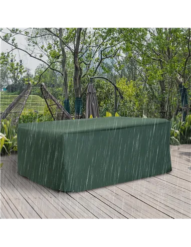 Outsunny Garden Furniture Cover, Oxford Fabric Outdoor Rectangular Rattan Furniture Cover with PE Coating, Waterproof, Windproof