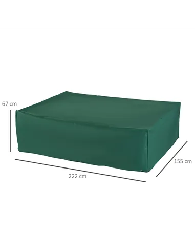 Outsunny Garden Furniture Cover, Oxford Fabric Outdoor Rectangular Rattan Furniture Cover with PE Coating, Waterproof, Windproof