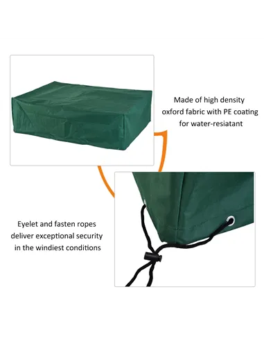Outsunny Garden Furniture Cover, Oxford Fabric Outdoor Rectangular Rattan Furniture Cover with PE Coating, Waterproof, Windproof