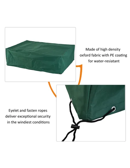 Outsunny Garden Furniture Cover, Oxford Fabric Outdoor Rectangular Rattan Furniture Cover with PE Coating, Waterproof, Windproof