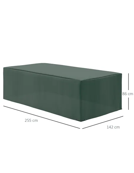 Outsunny 255x142cm Outdoor Garden Rattan Furniture Protective Cover Water UV Resistant