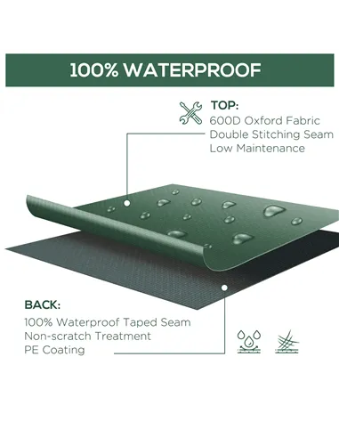 Outsunny 255x142cm Outdoor Garden Rattan Furniture Protective Cover Water UV Resistant