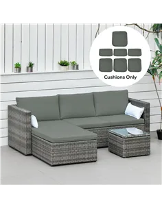Outsunny Cushion Cover Replacement Garden Rattan Patio Furniture Seat Cover 2