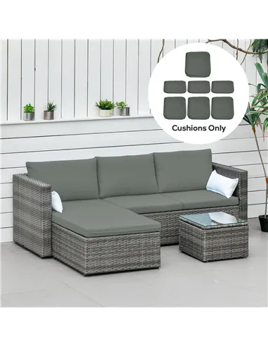 Outsunny Cushion Cover Replacement Garden Rattan Patio Furniture Seat Cover