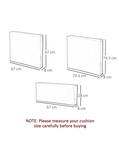 Outsunny Cushion Cover Replacement Garden Rattan Patio Furniture Seat Cover