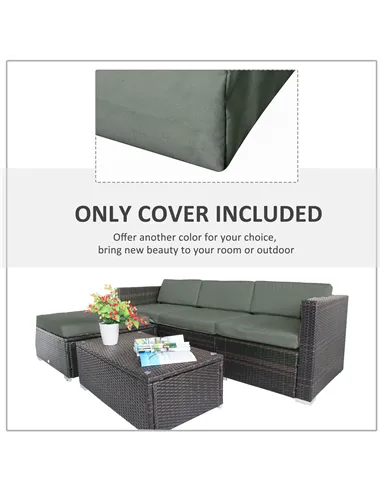 Outsunny Cushion Cover Replacement Garden Rattan Patio Furniture Seat Cover