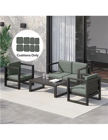 Outsunny  Replacement Cushion Cover Garden Rattan Patio Furniture Seat Cover Polyester Outdoor Deep Grey- No Cushion Included