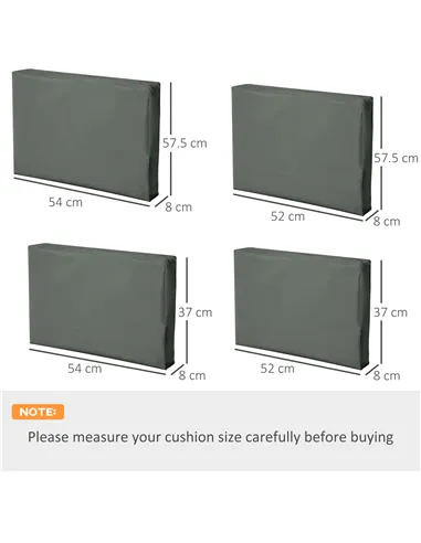 Outsunny  Replacement Cushion Cover Garden Rattan Patio Furniture Seat Cover Polyester Outdoor Deep Grey- No Cushion Included