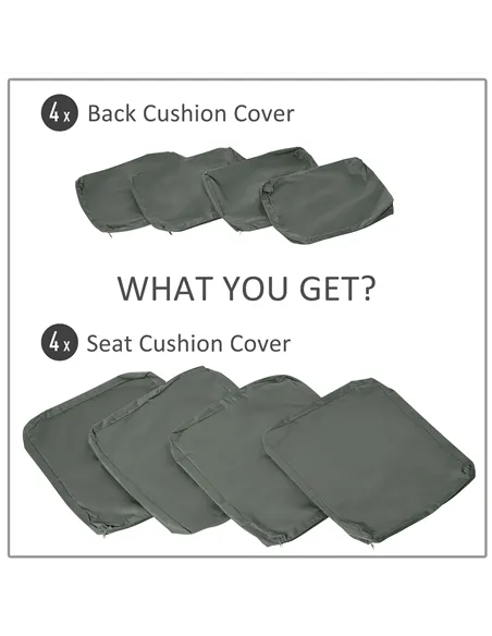 Outsunny  Replacement Cushion Cover Garden Rattan Patio Furniture Seat Cover Polyester Outdoor Deep Grey- No Cushion Included