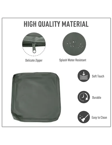 Outsunny  Replacement Cushion Cover Garden Rattan Patio Furniture Seat Cover Polyester Outdoor Deep Grey- No Cushion Included