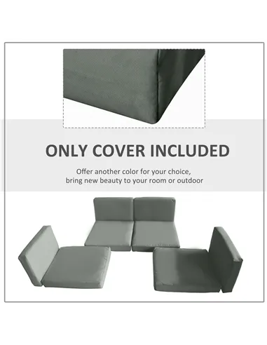 Outsunny  Replacement Cushion Cover Garden Rattan Patio Furniture Seat Cover Polyester Outdoor Deep Grey- No Cushion Included