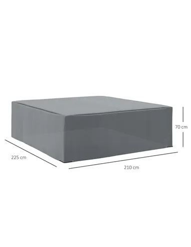 Outsunny 225x210cm Outdoor Garden Rattan Furniture Protective Cover Water UV Resistant Grey
