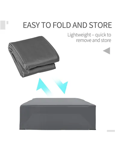 Outsunny 225x210cm Outdoor Garden Rattan Furniture Protective Cover Water UV Resistant Grey