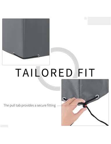 Outsunny 225x210cm Outdoor Garden Rattan Furniture Protective Cover Water UV Resistant Grey