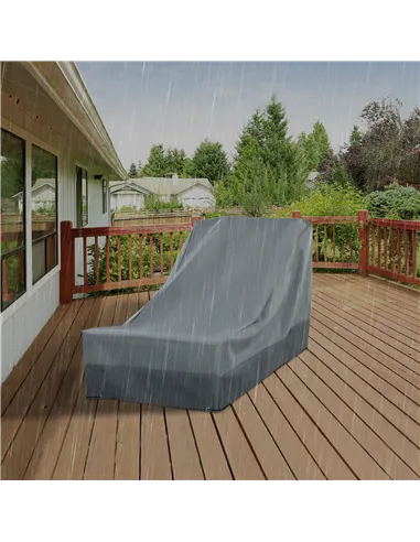 Outsunny Rectangular Patio Furniture Cover for Chairs Water UV Resistant Protection 600D Oxford Fabric Rattan Lounge Clean Cover