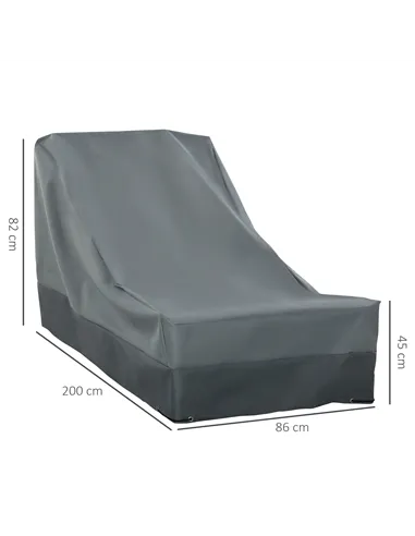 Outsunny Rectangular Patio Furniture Cover for Chairs Water UV Resistant Protection 600D Oxford Fabric Rattan Lounge Clean Cover