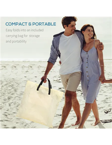 Outsunny Set of 2 Foldable Garden Beach Chair Mat Lightweight Outdoor Sun Lounger Seats Adjustable Back Metal Frame PE Fabric He