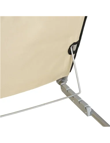 Outsunny Set of 2 Foldable Garden Beach Chair Mat Lightweight Outdoor Sun Lounger Seats Adjustable Back Metal Frame PE Fabric He