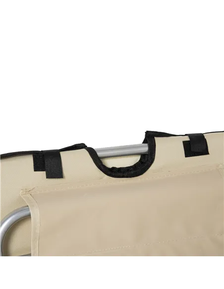 Outsunny Set of 2 Foldable Garden Beach Chair Mat Lightweight Outdoor Sun Lounger Seats Adjustable Back Metal Frame PE Fabric He