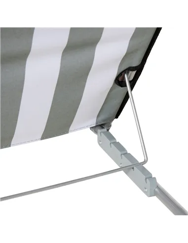 Outsunny Set of 2 Foldable Garden Beach Chair Mat Lightweight Outdoor Sun Lounger Seats Adjustable Back Metal Frame PE Fabric He