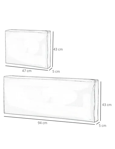 Outsunny 3 PCs Outdoor Seat Cushion for Rattan Furniture, Garden Furniture Cushions, Grey