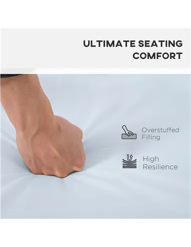 Outsunny 3 PCs Outdoor Seat Cushion for Rattan Furniture, Garden Furniture Cushions, Grey