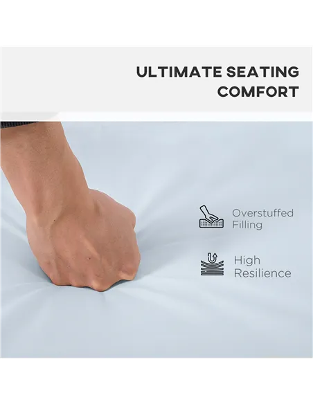 Outsunny 3 PCs Outdoor Seat Cushion for Rattan Furniture, Garden Furniture Cushions, Grey
