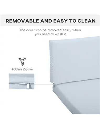 Outsunny 3 PCs Outdoor Seat Cushion for Rattan Furniture, Garden Furniture Cushions, Grey