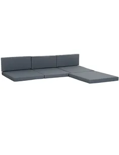 Outsunny Outdoor Cushion Pad Set for Rattan Furniture, 7 Piece Garden Furniture Cushions ONLY, Grey