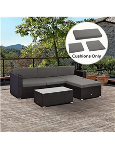 Outsunny Outdoor Cushion Pad Set for Rattan Furniture, 7 Piece Garden Furniture Cushions ONLY, Grey 2