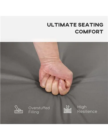 Outsunny Outdoor Cushion Pad Set for Rattan Furniture, 7 Piece Garden Furniture Cushions ONLY, Grey