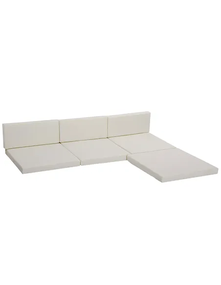 Outsunny Outdoor Cushion Pad Set for Rattan Furniture, 7 Piece Garden Furniture Cushions ONLY, Cream