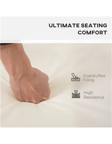 Outsunny Outdoor Cushion Pad Set for Rattan Furniture, 7 Piece Garden Furniture Cushions ONLY, Cream