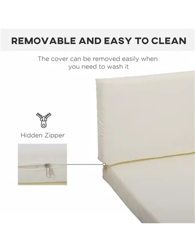 Outsunny Outdoor Cushion Pad Set for Rattan Furniture, 7 Piece Garden Furniture Cushions ONLY, Cream