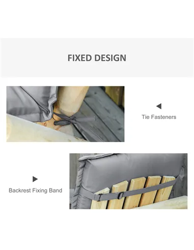 Outsunny Set of 2 Outdoor Chair Cushions, High Back Padded Patio Chair with Pillow for Indoor and Outdoor Use, Dark Grey