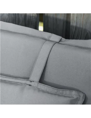 Outsunny Set of 2 Outdoor Chair Cushions, High Back Padded Patio Chair with Pillow for Indoor and Outdoor Use, Dark Grey