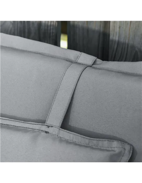 Outsunny Set of 2 Outdoor Chair Cushions, High Back Padded Patio Chair with Pillow for Indoor and Outdoor Use, Dark Grey