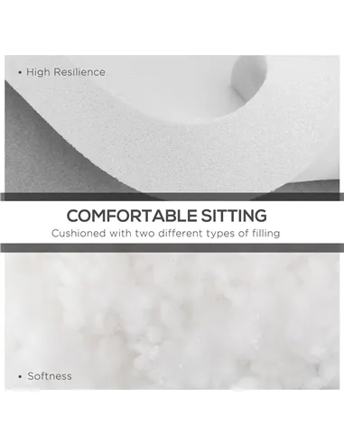 Outsunny Set of 4 Garden Seat Cushion with Ties, 42 x 42cm Replacement Dining Chair Seat Pad, Cream White